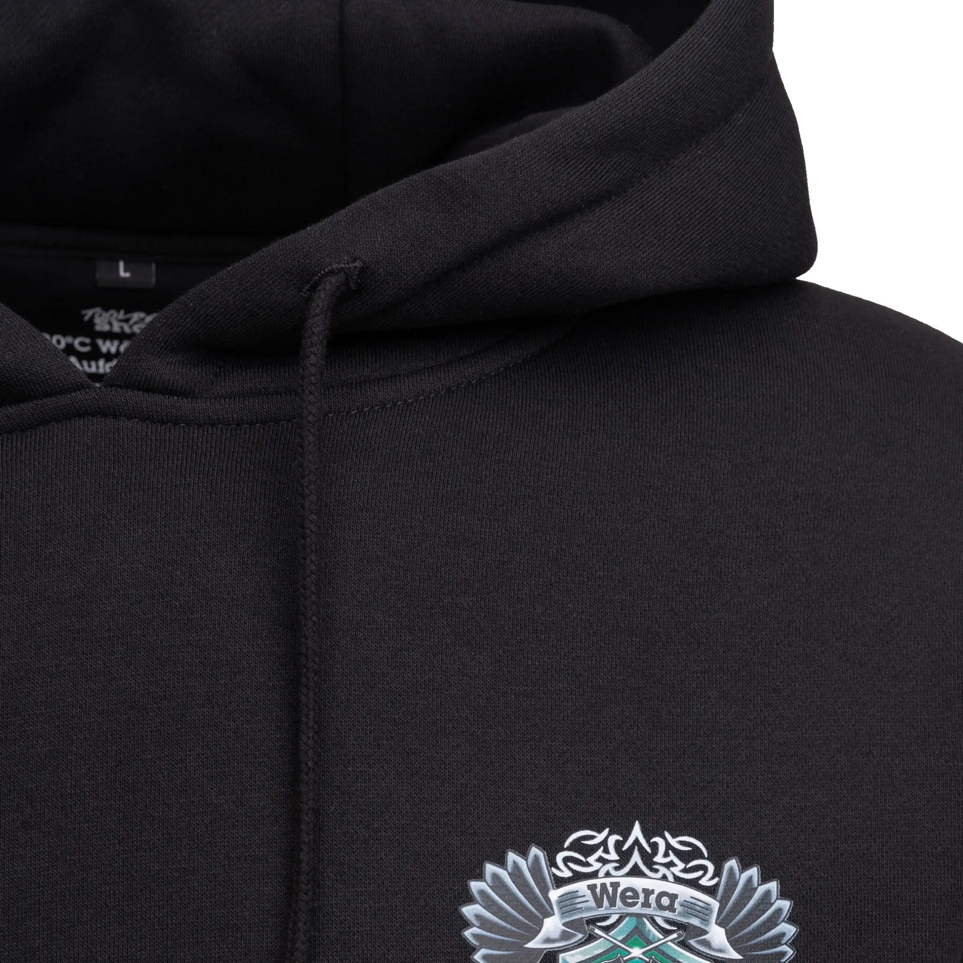 Wera Tool Rebel Merchandise Hoodie "Be a Tool Rebel" schwarz mit Logo Detail
