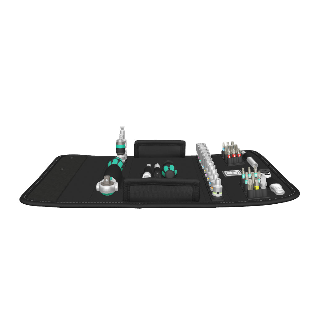 Wera Tool Rebel Knarren Set 1/4 Zoll in 3D AR Ansicht zum freien Drehen und Zoomen
