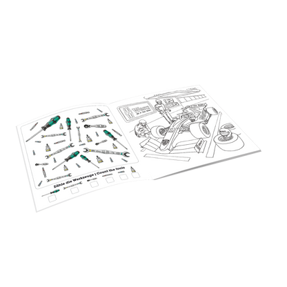 Wera Tool Rebel Malbuch aufgeschlagen